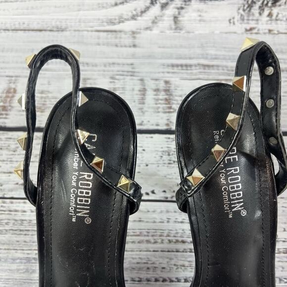 Cape Robbin Ultra Heels Stilettos Shoes sz 10 Black Gold Studs Cocktail Wedding - Picture 3 of 13